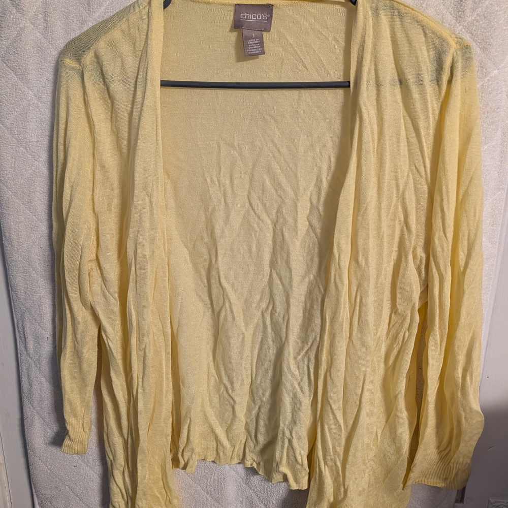 Chico's Light Yellow Women's Cardigan
